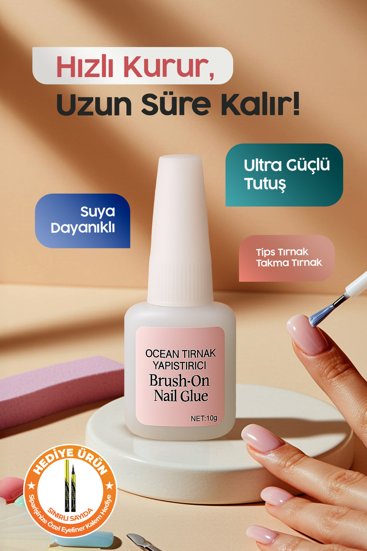 Ocean 10 gr Fırçalı Tırnak Yapıştırıcısı Tips Yapıştırıcı