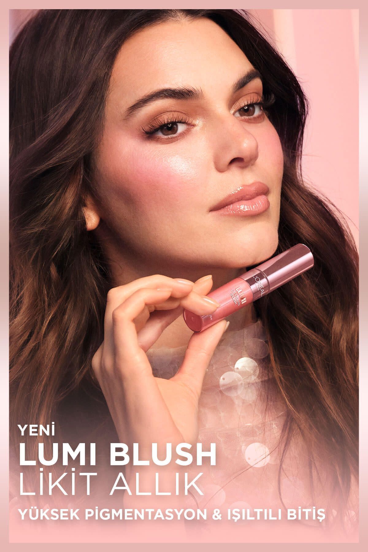 L'Oreal Paris L'Oréal Paris Lumi Işıltılı Likit Allık 630 & Maybelline Sky High Mini Maskara - Görsel 3