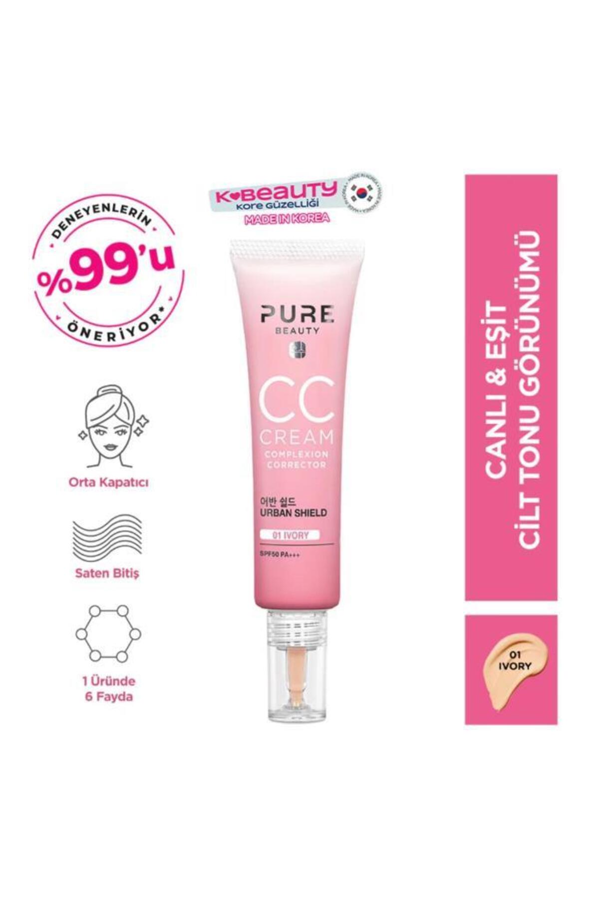 PURE BEAUTY CC Krem Spf50 Pa+++ Ivory 30 ml