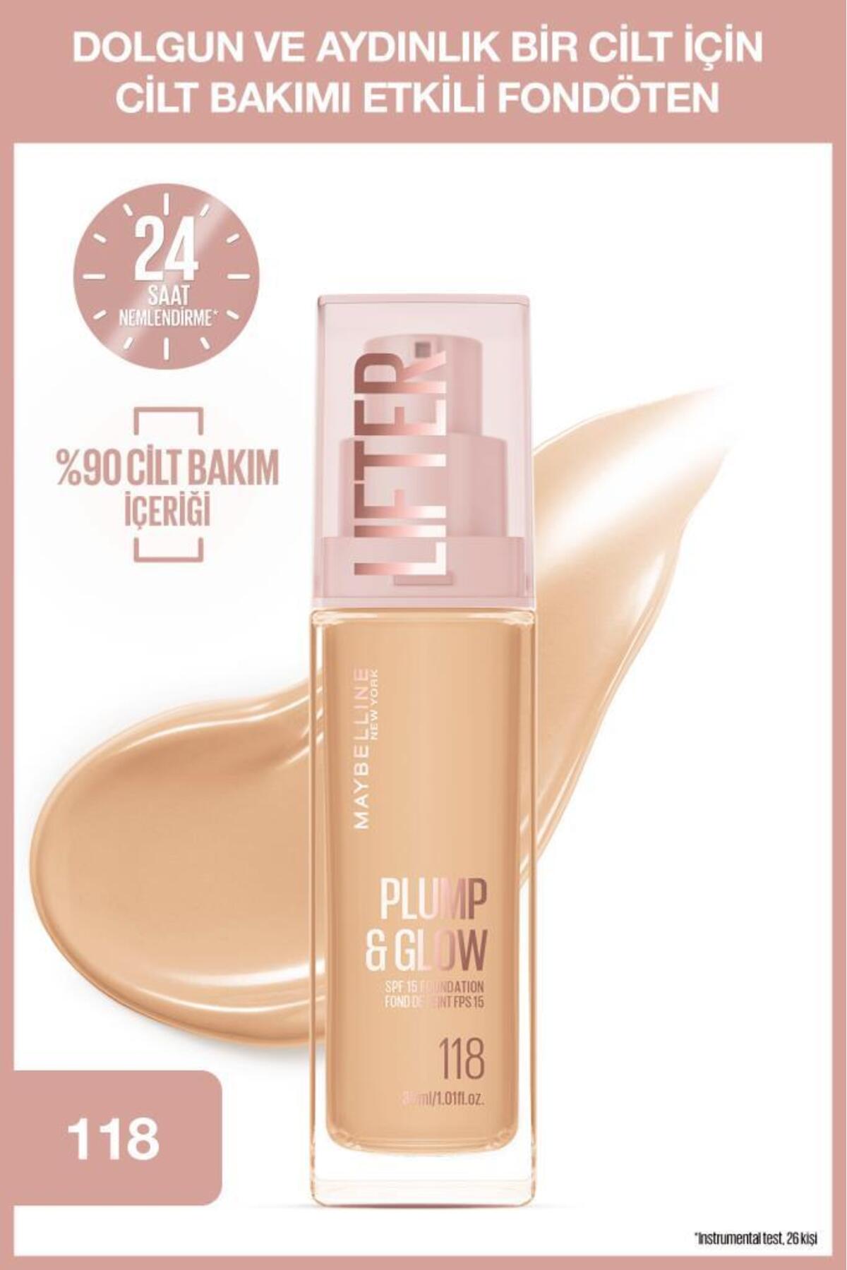 Maybelline New York Lifter Niasinamid ve Hyalüronik Asit İçeren Aydınlatan Fondöten - 118