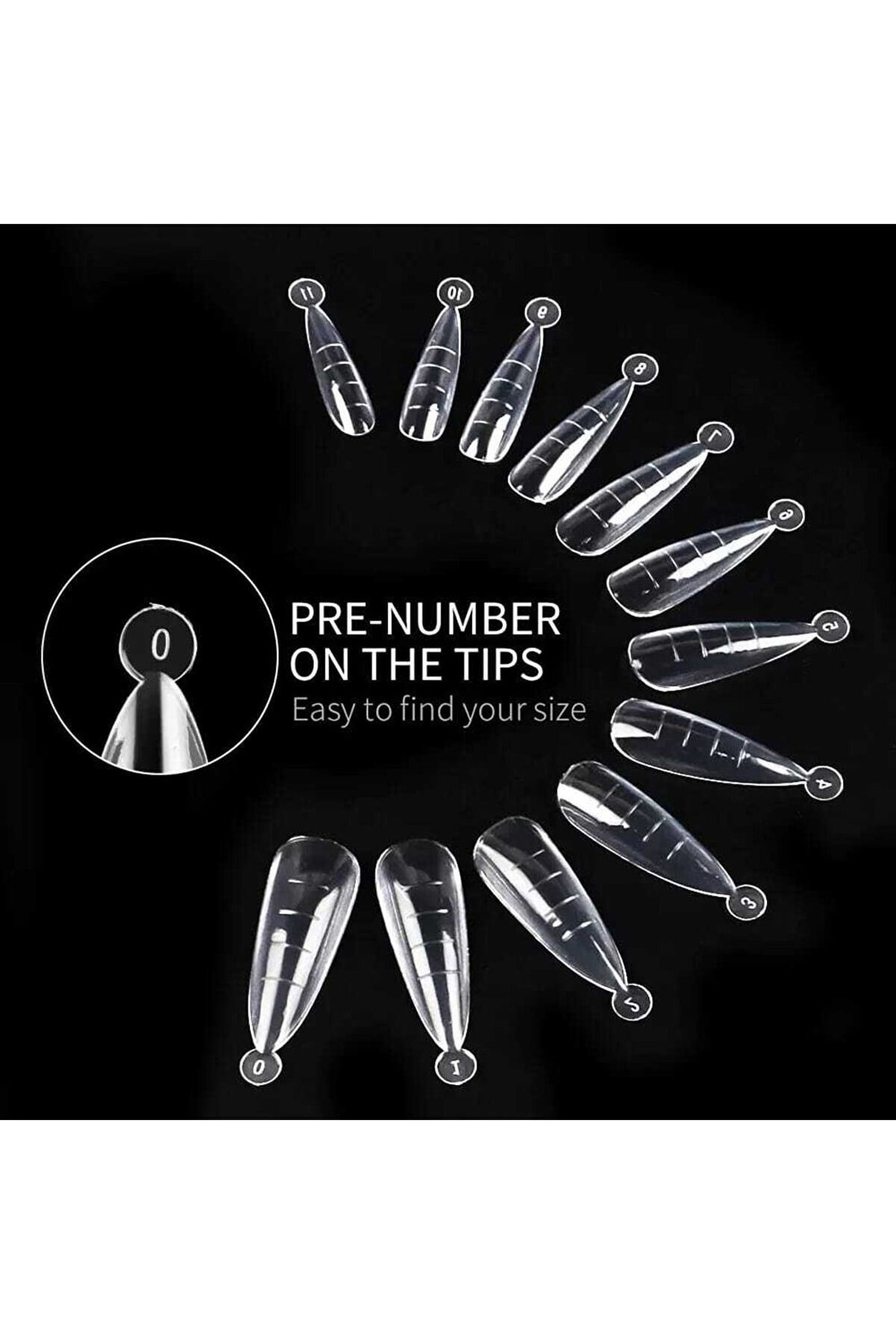 BİYUTREND 120'li Stiletto Protez Tırnak Seti | Şeffaf Poly Jel Uyumlu Tips | Kolay Uygulama Takma Tırnak - Görsel 3