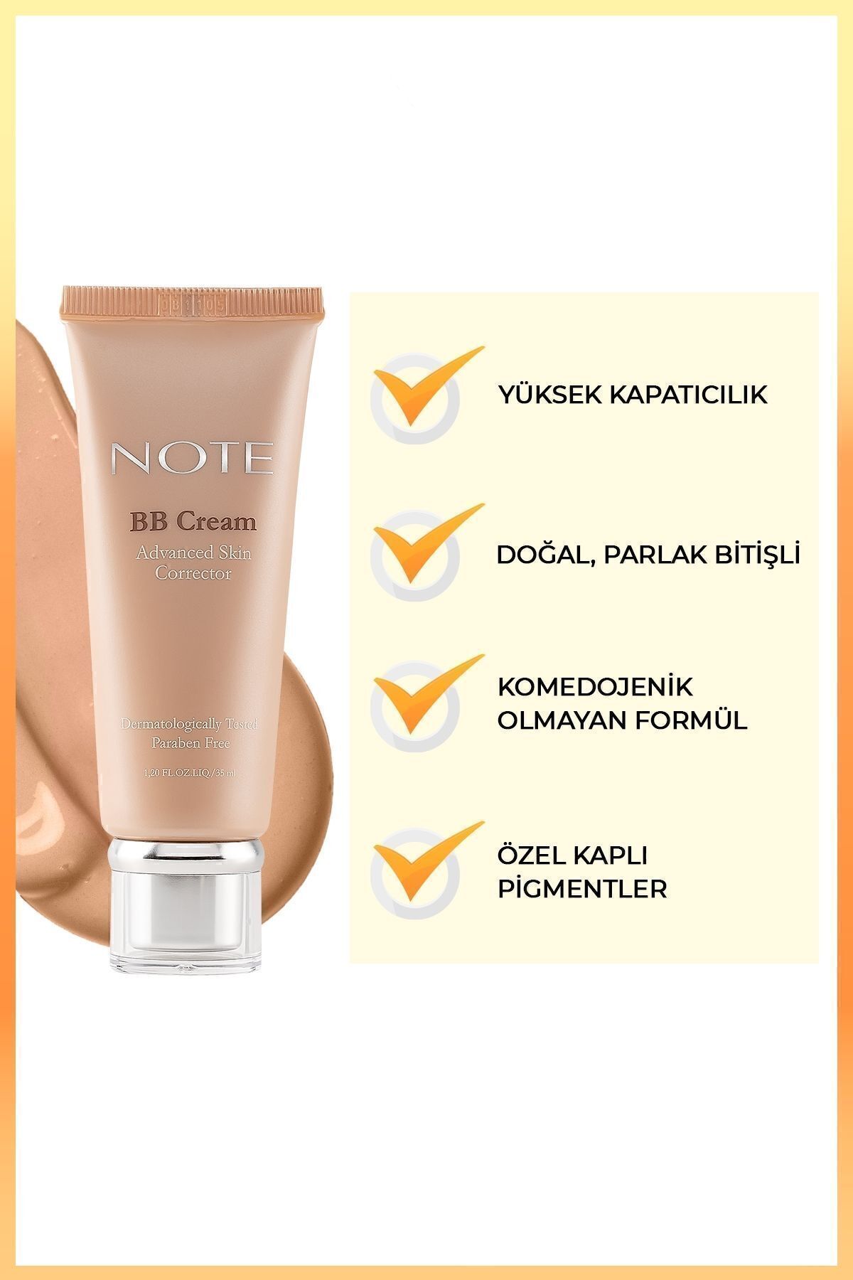 NOTE BB Cream SPF 15 Nemlendirici Etkili Yoğun Kapatıcı BB Krem - 500 Orta Açık - Görsel 3