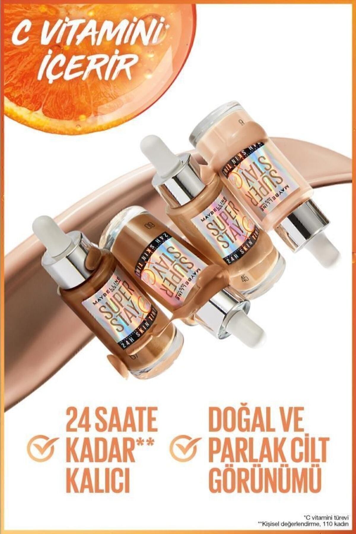 Maybelline New York Super Stay Skin Tint Kapatıcı C Vitaminli Fondöten - 03 - Görsel 3