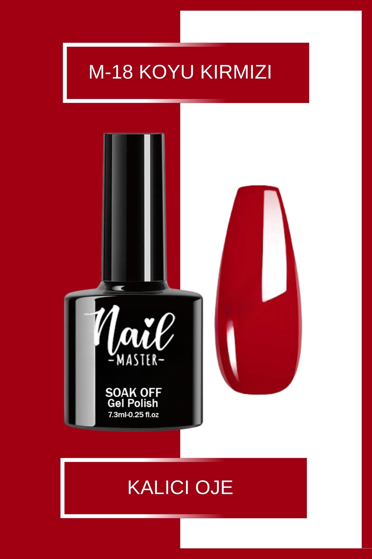 Nail Master M18 Kalıcı Oje 7,3ml Koyu Kırmızı