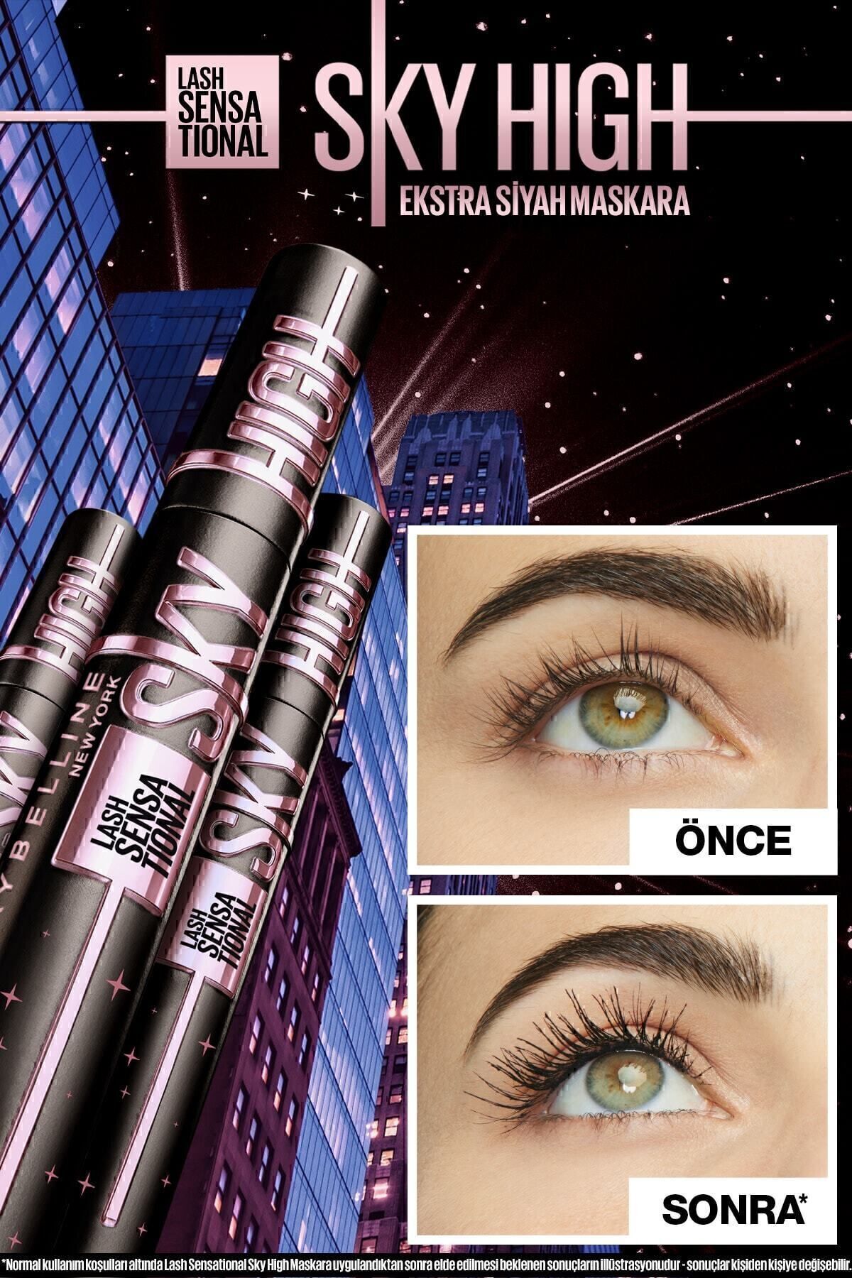 Maybelline New York Lash Sensational Sky High Cosmic Black Maskara - Görsel 3