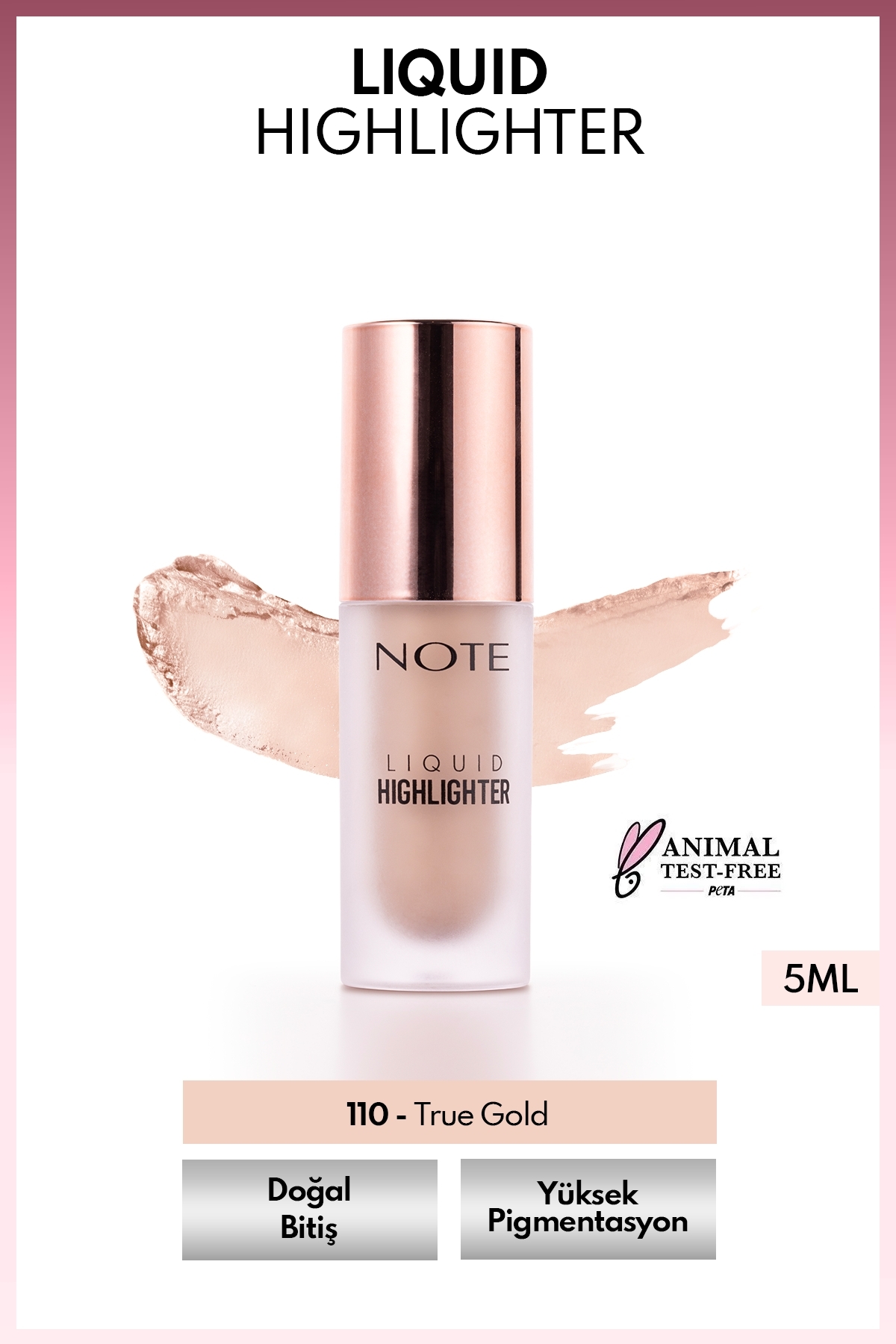 NOTE Liquid Highlighter Nemlendirici Etkili Likit Aydınlatıcı - 110 True Gold