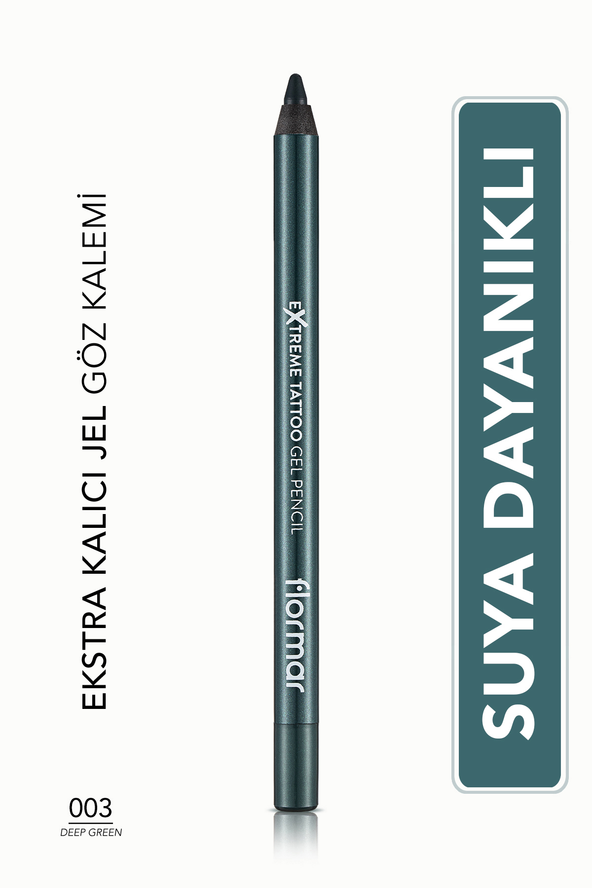 Flormar Mat Kalıcı Göz Kalemi (YEŞİL) - Extreme Tattoo Gel Pencil - 003 Deep Green - 8682536028851