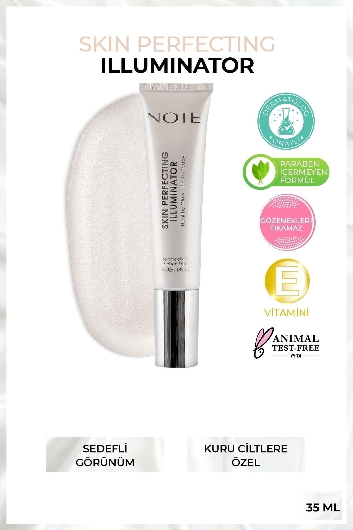 NOTE Skin Perfecting Illuminator Aydınlatıcı Kuru Ciltlere Özel Makyaj Bazı