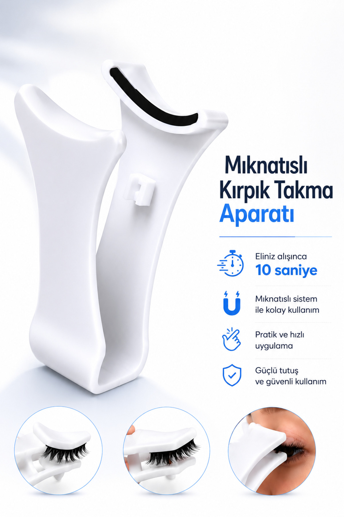 alaraycosmetics MIKNATISLI TAKMA KİRPİK TAKMA APARATI-MANYETİK KİRPİK HIZLI TAKMA APARATI 1 ADET