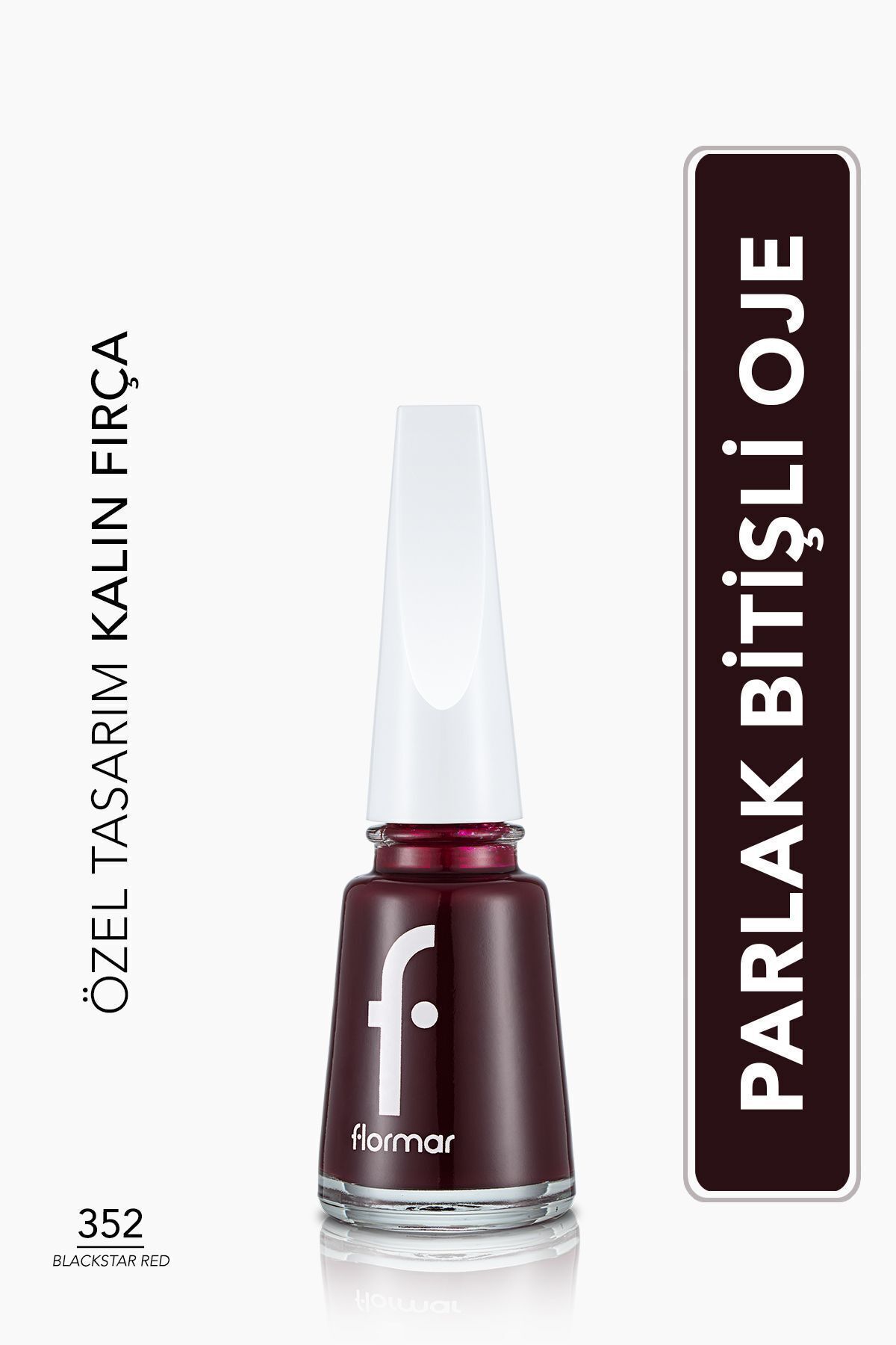 Flormar Klasik Parlak Bitişli Yüksek Pigmentli Oje -nail Enamel- 352 Blackstar Red New- 8682536035934