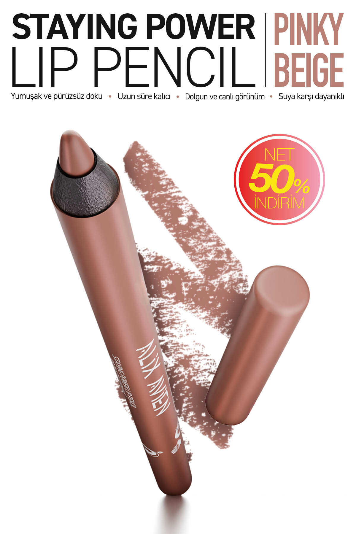 Alix Avien Suya Dayanıklı Uzun Süre Kalıcı Yumuşak Dudak Kalemi - Staying Power Lip Pencil 51 Pinky Beige