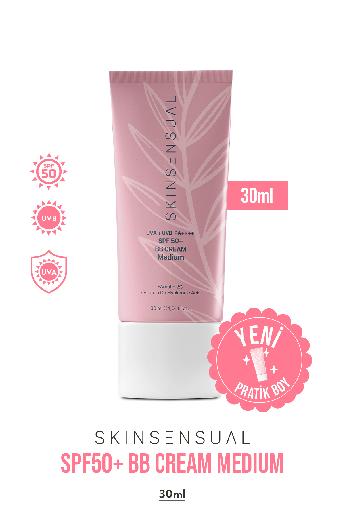 Skin Sensual BB Krem Medium 30ml SPF50 PA++++ | Leke Karşıtı, Aydınlık Cilt Görünümü | UVA/UVB Koruma