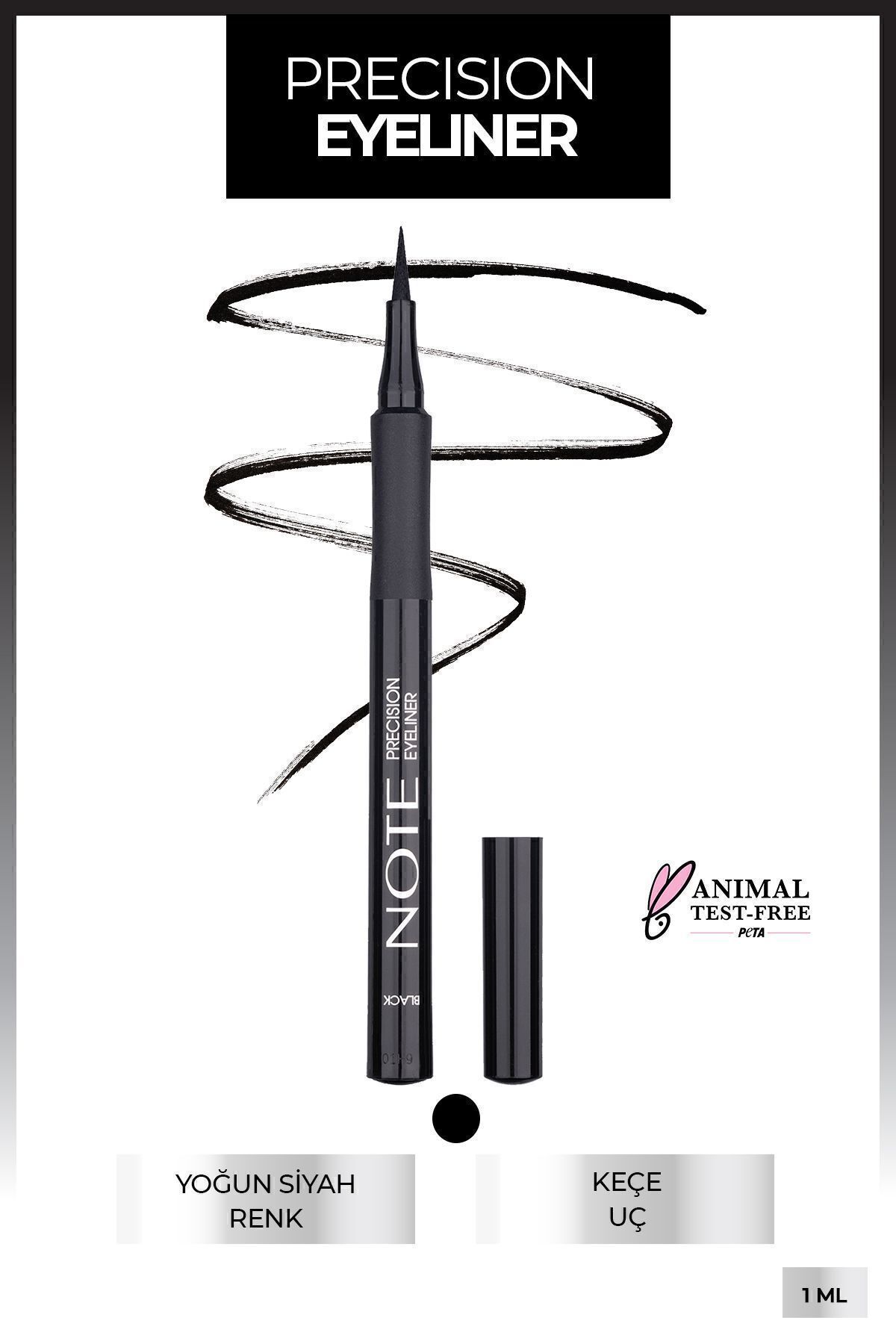 NOTE Precision Kalem Likit Eyeliner Keçe Uçlu - Siyah