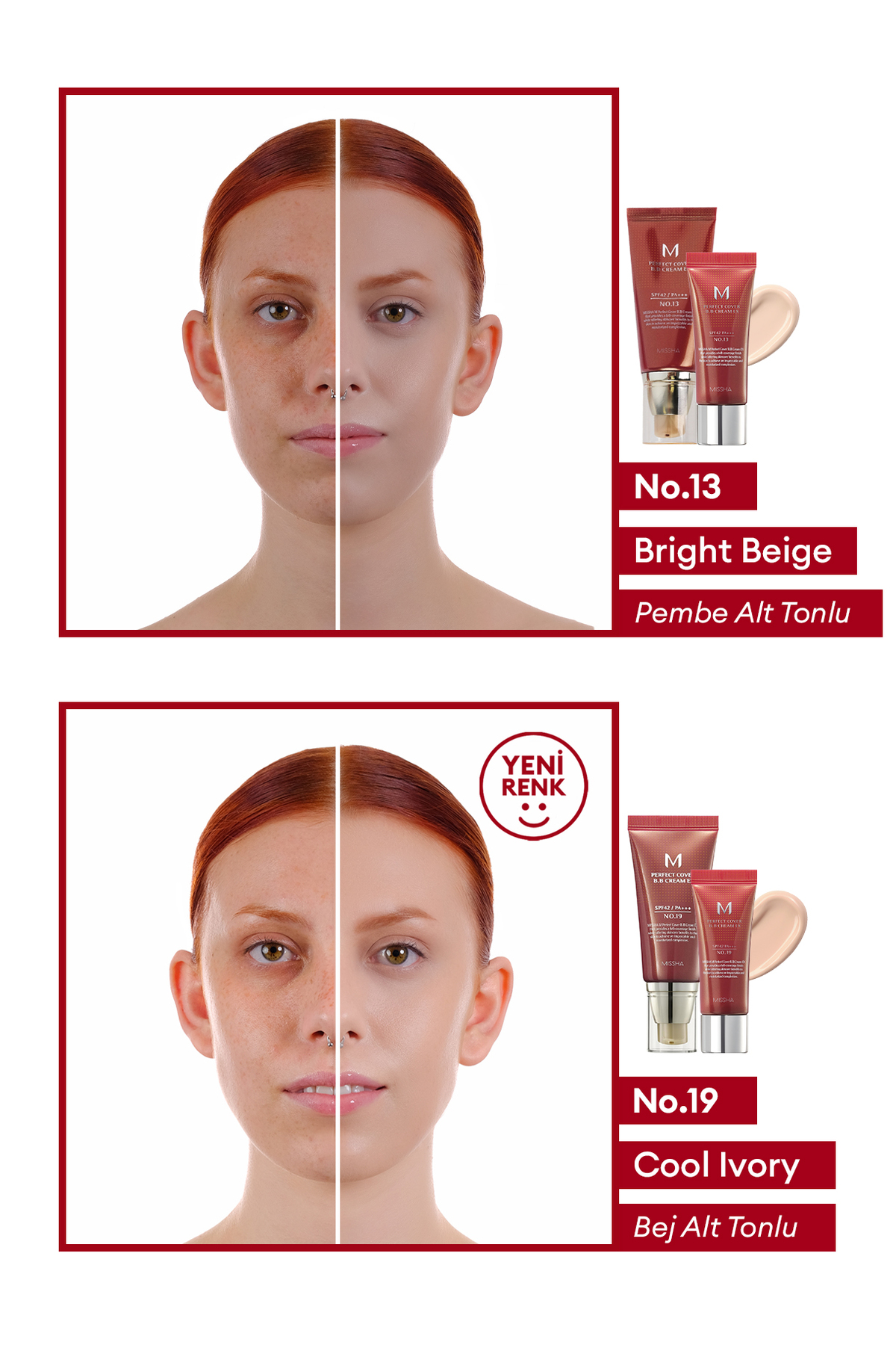 Missha Mükemmel Kapatıcılık Sunan Çok Fonksiyonlu M Perfect Cover BB Cream Ex SPF42PA+++ No.20 20ml - Görsel 3