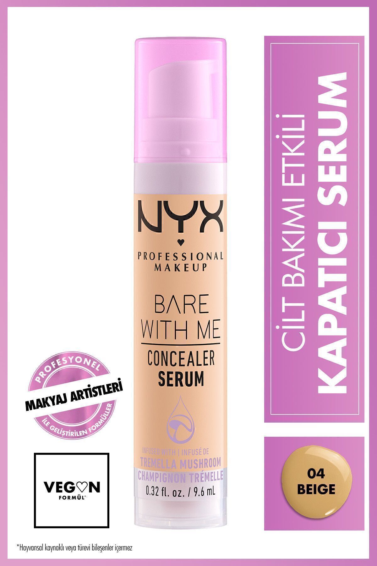 NYX Professional Makeup Bare With Me Kapatıcı Serum 04 Beige Concealer