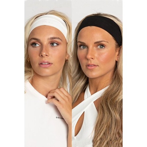 H&E LUXURY DESIGN Kadın 2'li Pamuklu Siyah-Beyaz Esnek Bandana Saç Bandı Seti