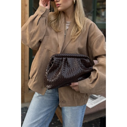 as aminel Örgü Desen Clutch Çanta