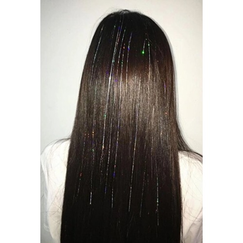 Genel Markalar Gri Renk Simli Saç Aksesurı/ Saç Işıltısı Yan Postiş Hair Tinsel Shiny Hair