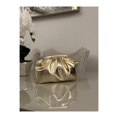 mossi Kadın Gold Altın Rengi Parlak Suni Deri Askılı Clutch Günlük Ve Abiye Çanta