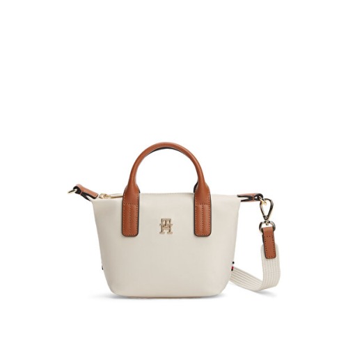 Tommy Hilfiger 0 Geri Dönüştürülmüş Polyamid Krem Kadın Çapraz Çanta AW0AW18368AEO