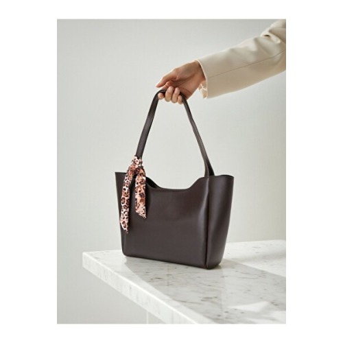 MYSTOBAG Fularlı(degişkenlik göstermektedir)Fermuarlı Shopper El Ve Omuz Çantası