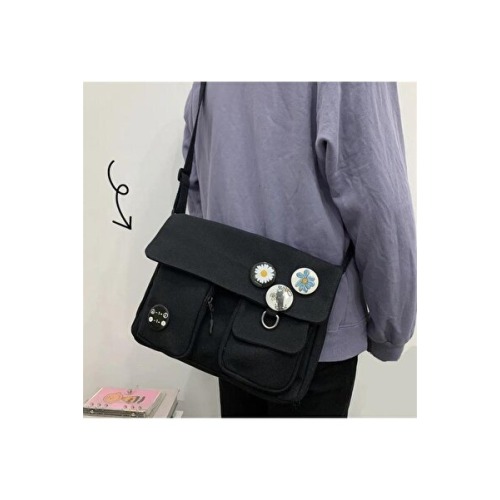Toum dompuleri moda Harajuku Unisex Cepli Unisex Siyah Postacı Çantası