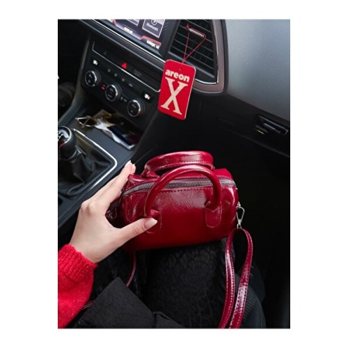 LİZZY BAG kırmızı Suni Deri Kırışık Kumaş Tek Bölmeli Fermuarlı Ayarlanabilir Askılı El Omuz Çantası