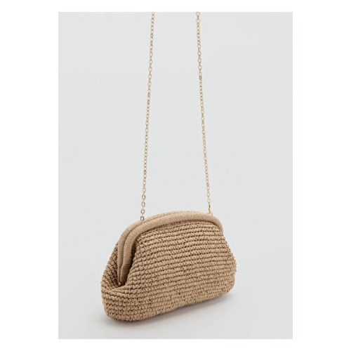 MANGO Doğal lif clutch çanta