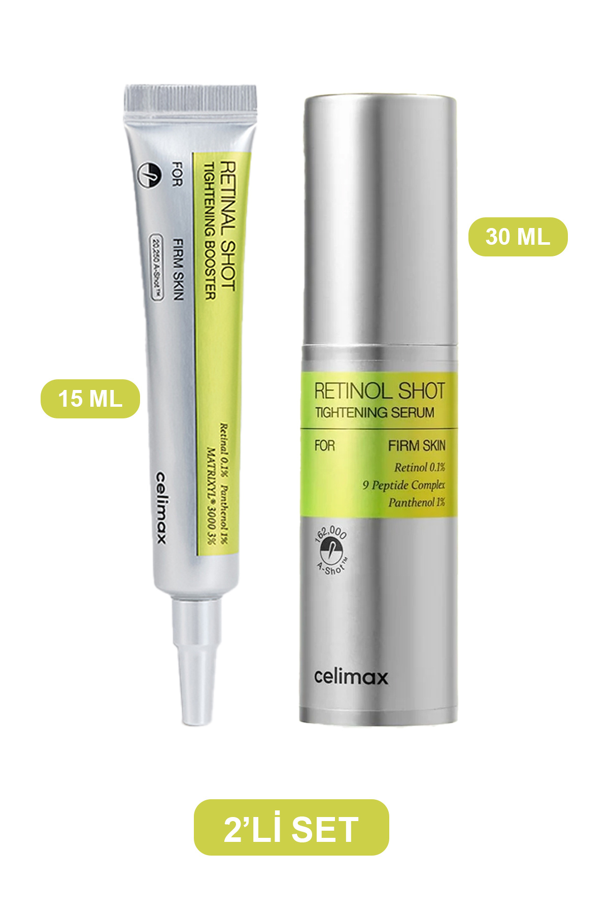 Celimax Retinal Shot Tightening Booster 15 ml + Retinol Shot Tightening Sıklaştırıcı Cilt Serumu 30 ml