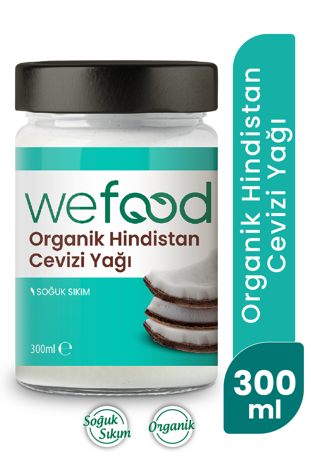 Wefood Organik Hindistan Cevizi Yağı 300 ml (Soğuk Sıkım)