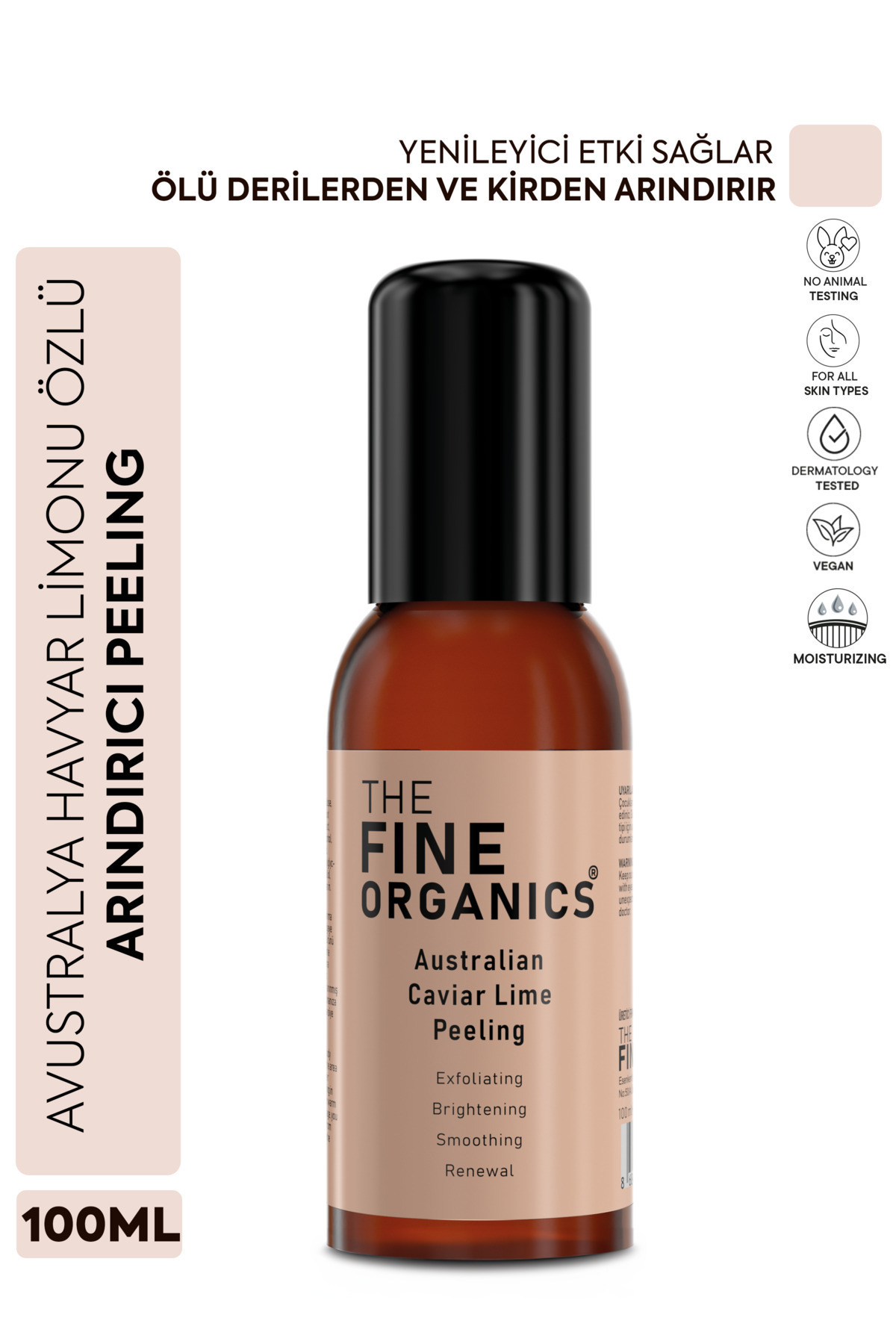 THE FINE ORGANICS Avustralya Havyar Limonu Özlü, Ölü Derilerden Arındırıcı Yüz Ve Vücut Peelingi 100ml