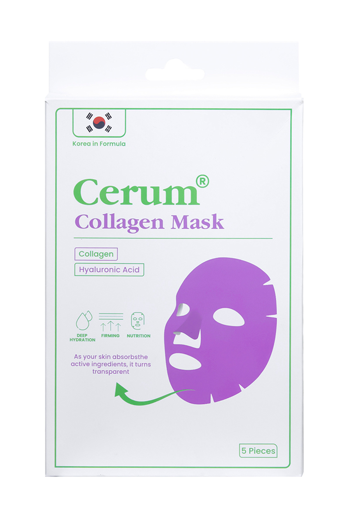 Cerum Yüzde Eriyen Kolajen Maskesi | Kolajen - Hyaluronik Asit - Probiyotik | Canlandırıcı | 1 ADET