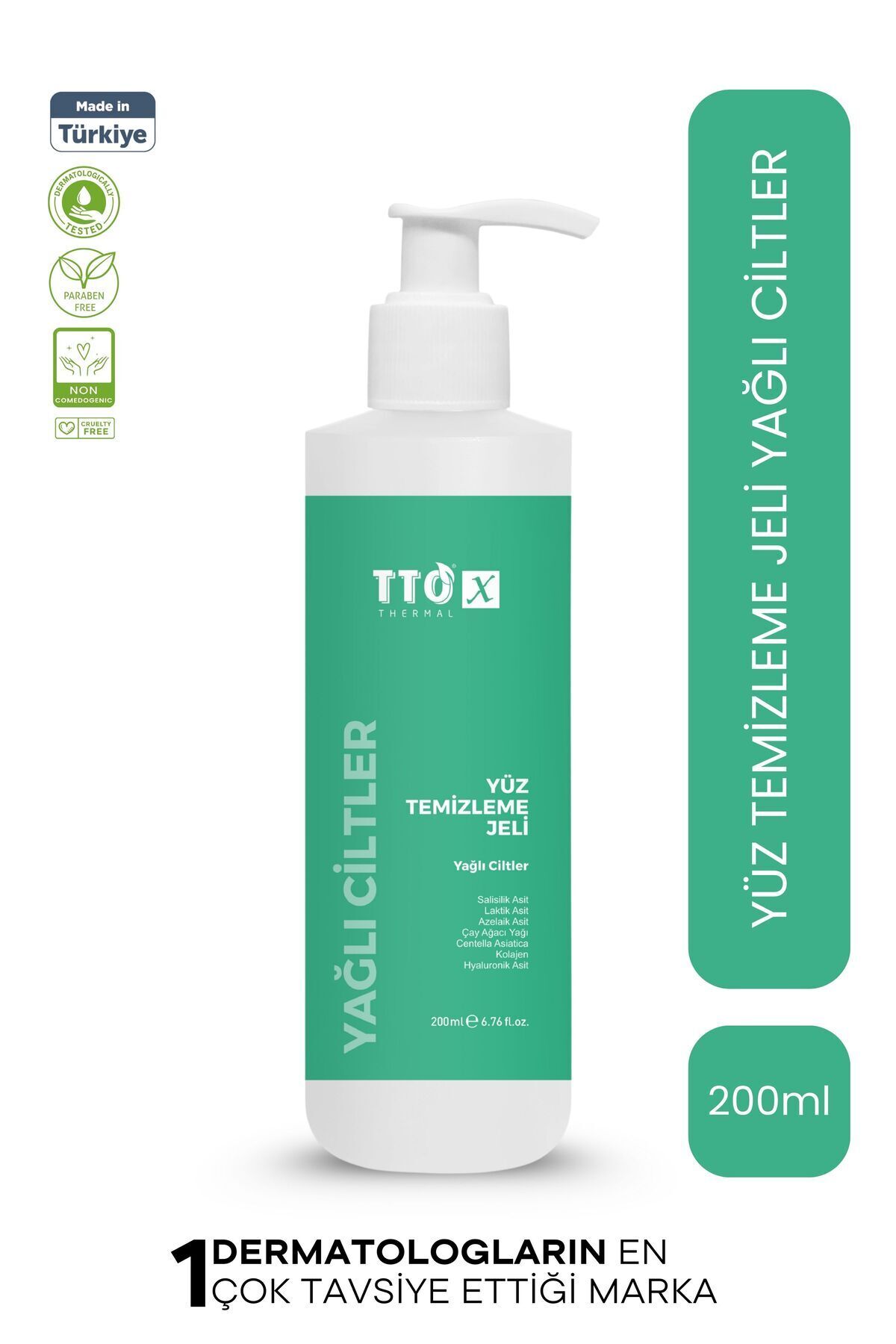 TTO X Yüz Temizleme Jeli – Yağlı Ciltler İçin Derinlemesine & Gözenek Arındırıcı Formül 200 ml