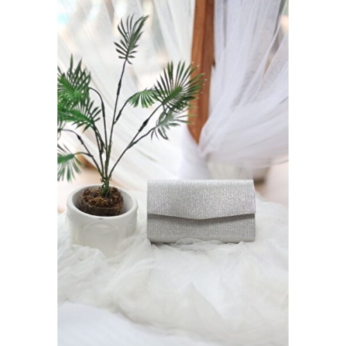 Moom Bag Kadın Simli Silver Mini Kutu Omuz Çantası