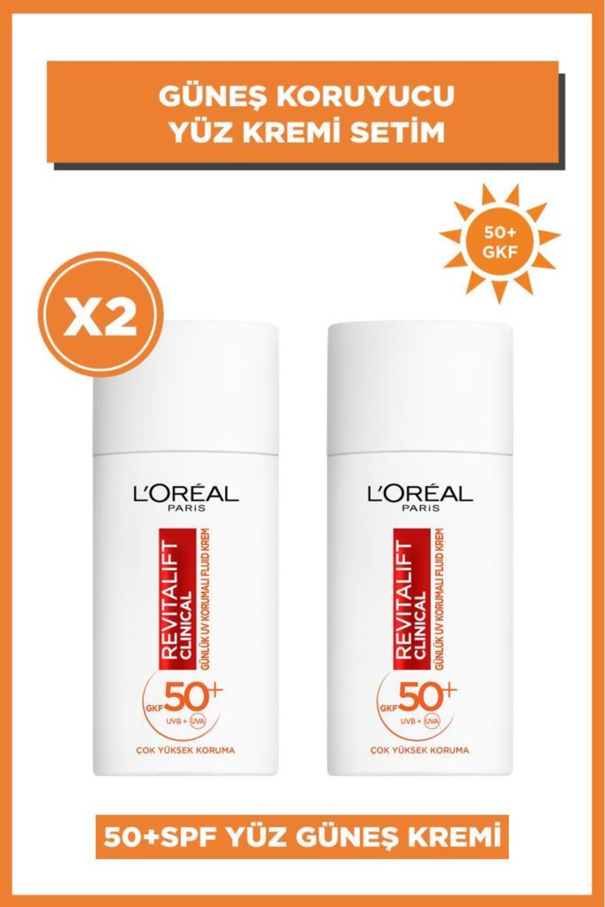 L'Oreal Paris 2'li Revitalift Clinical 50+ SPF Güneş Koruyucu Yüz Kremi Seti