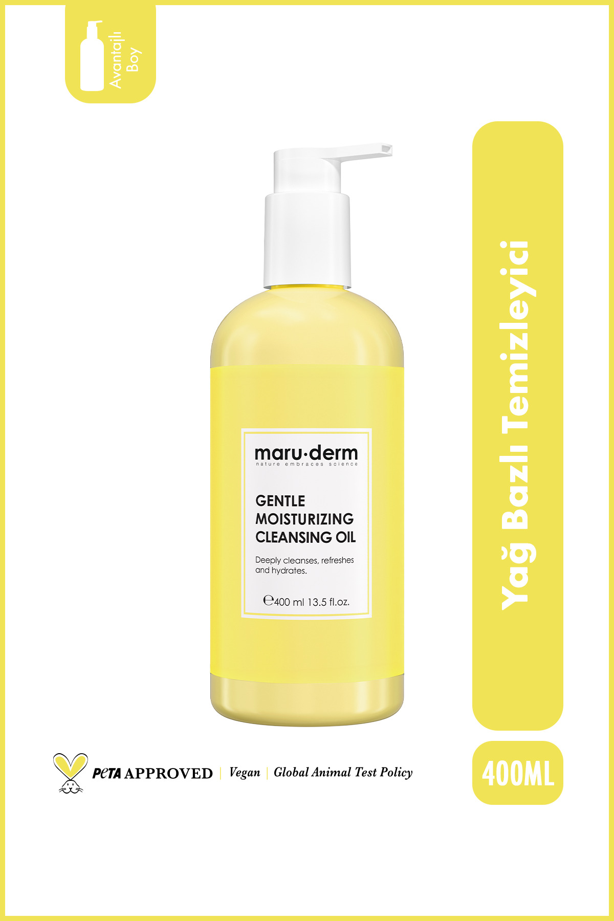 Maru.Derm Yağ Bazlı Temizleyici 400 ML - Yüz Ve Vücut Için Temizleme Yağı