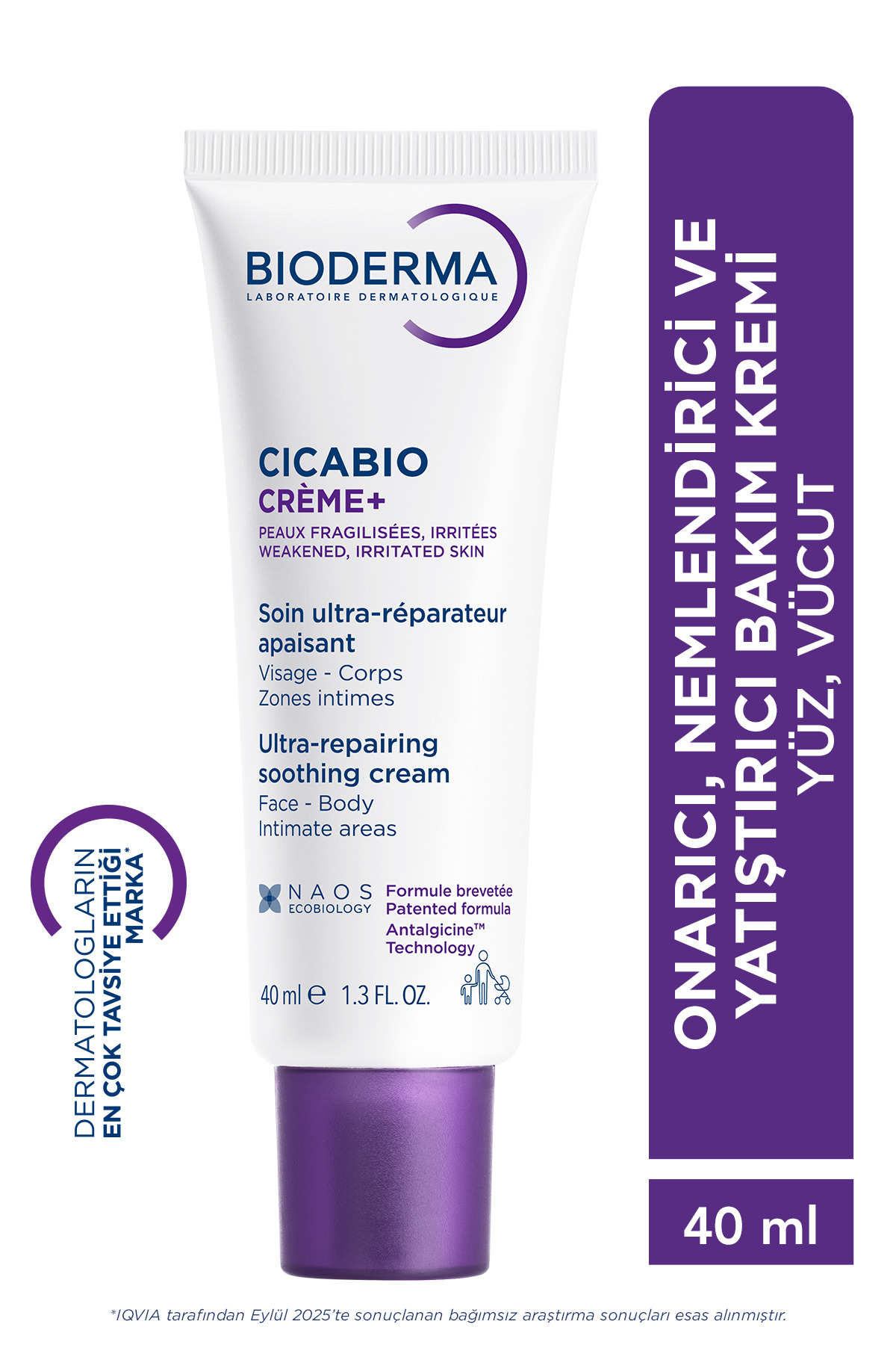 Bioderma Cicabio Cream+ Bebek, Çocuk, Yetişkin için Onarıcı Yüz ve Vücut Bakım Kremi 40ml