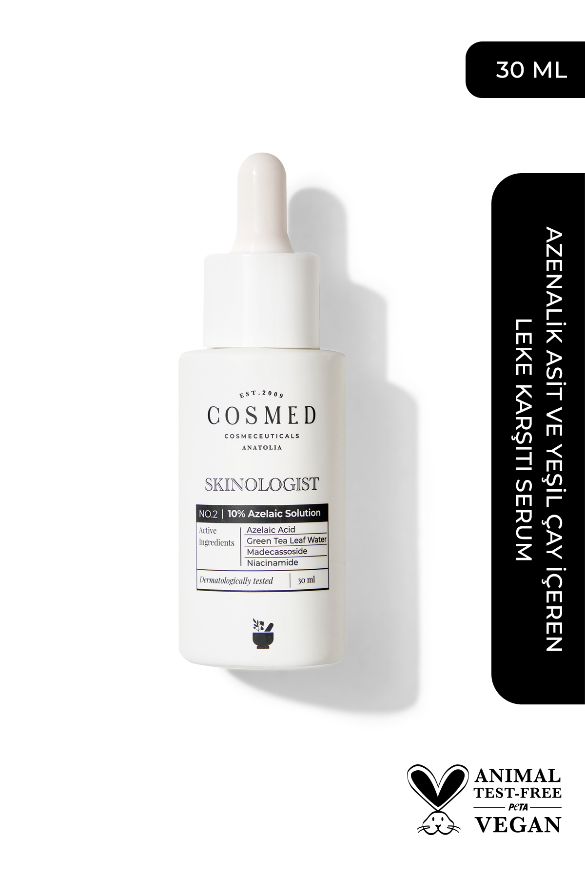 COSMED Azelaik Asit ve Yeşil Çay İçeren Leke Karşıtı Serum/Skinologist 10% AZELAIC SOLUTION 30ML