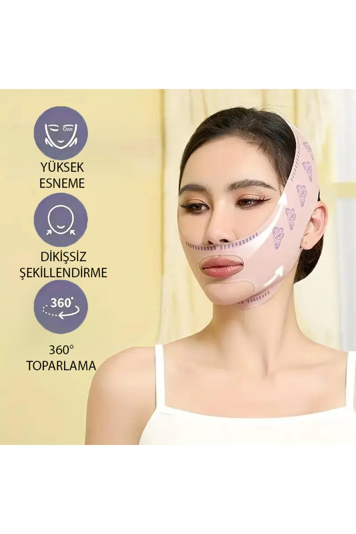 SAUNA SUIT Çene Maskesi Yüz Kaldırma Kemeri Elastik Ve Nefes Alabilen Güzellik Yüz Kaldırma Kayışı