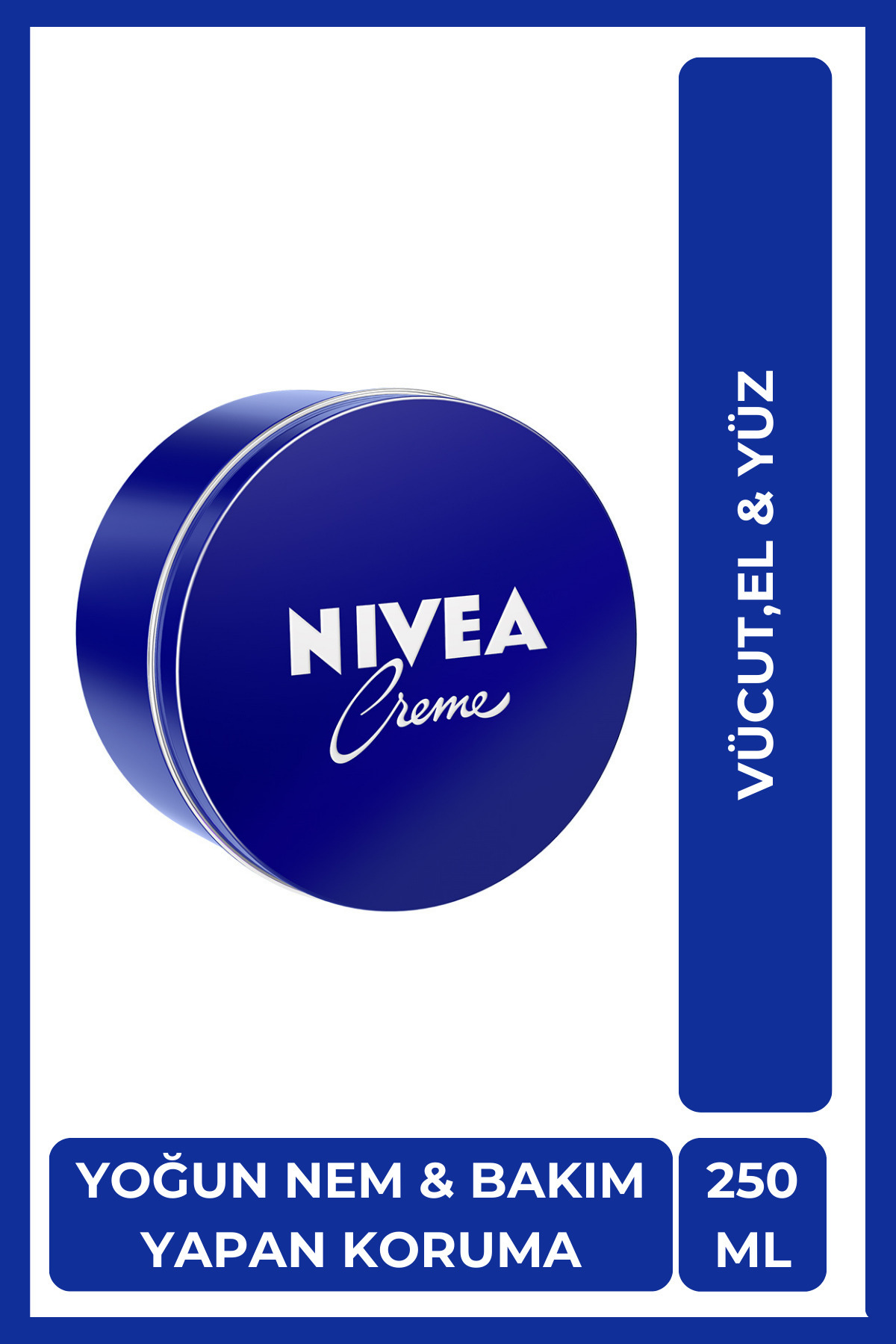 NIVEA Nemlendirici Creme 250ml, Yoğun Nemlendirici, Bakım Yapan Koruma,Eucerit, Yumuşak Cilt, El Yüz Vücut
