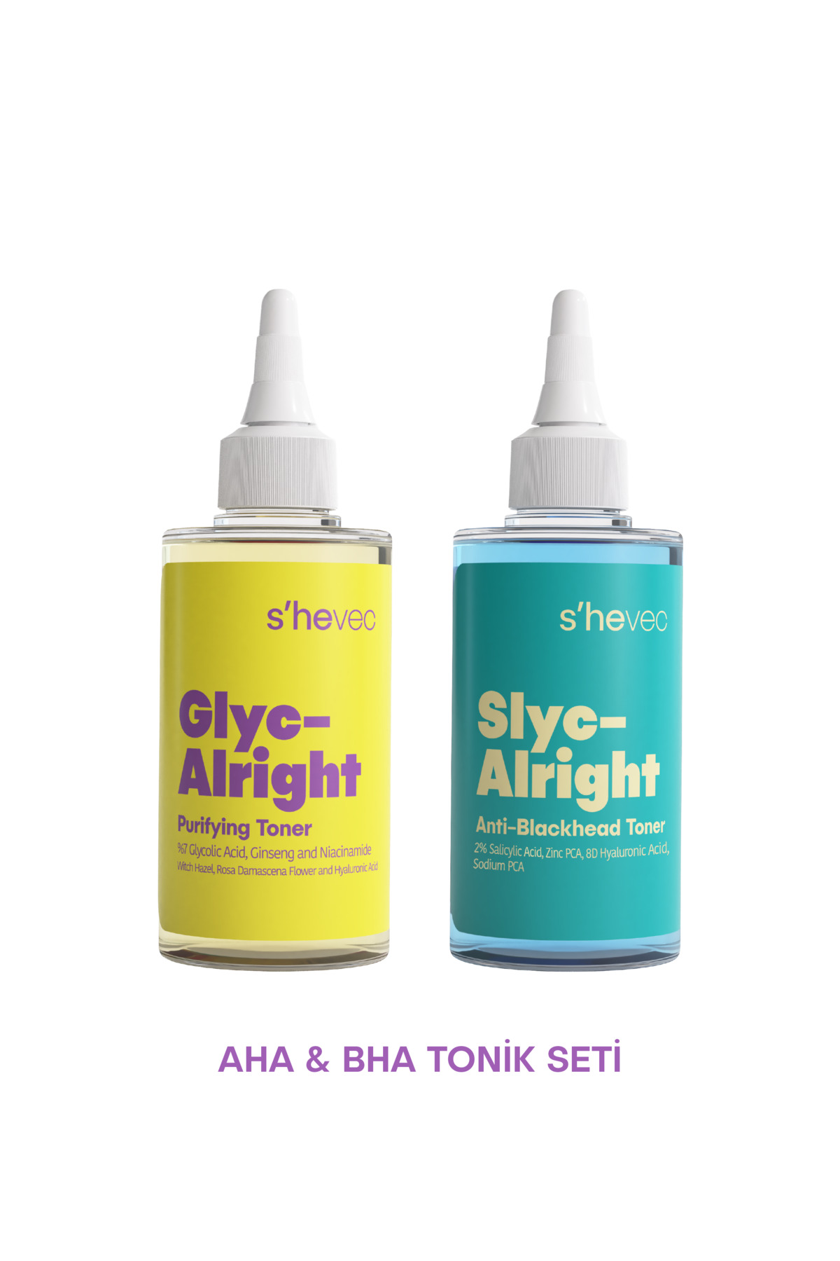 s'hevec AHA+BHA Tonik Seti GLYC-ALRIGHT ve SLYC-ALRIGHT