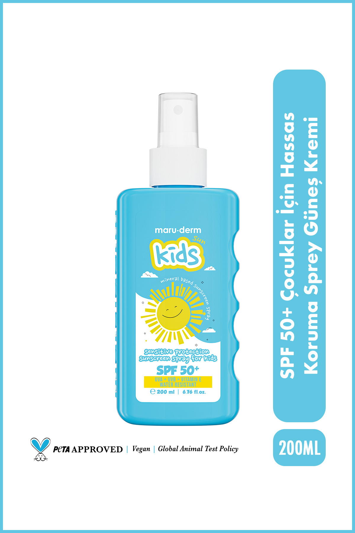 Maru.Derm Çocuklar İçin Hassas Koruma Sprey Güneş Kremi SPF 50+ PA+++ 200 ML
