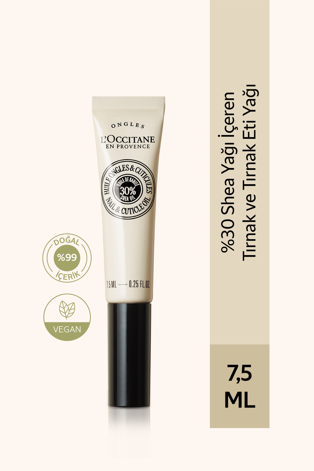 L'Occitane Shea Tırnak ve Tırnak Eti Bakım Yağı, %30 Shea Yağı İçeren, 7.5 ml