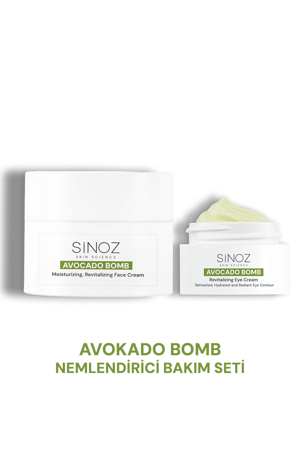 SİNOZ Avokado Bomb Yoğun Nemlendirici Yüz Kremi & Göz Kremi 2'li Bakım Seti