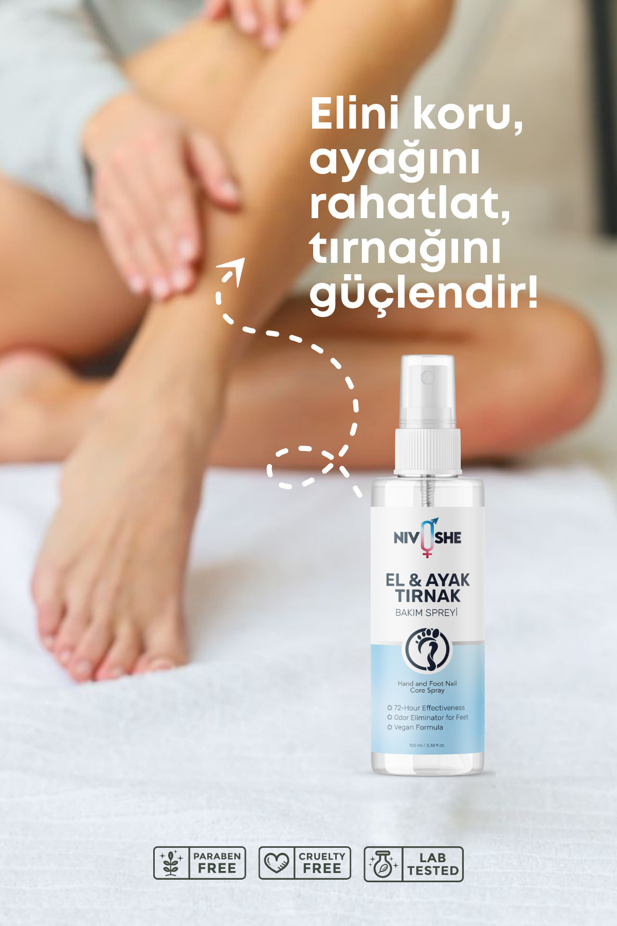NIVOSHE Premium 100ml Ayak Kokusu Giderici Önleyici Ayakkabı Ayak Kokusu Spreyi Ve Terleme Önleyici Giderici - Görsel 3