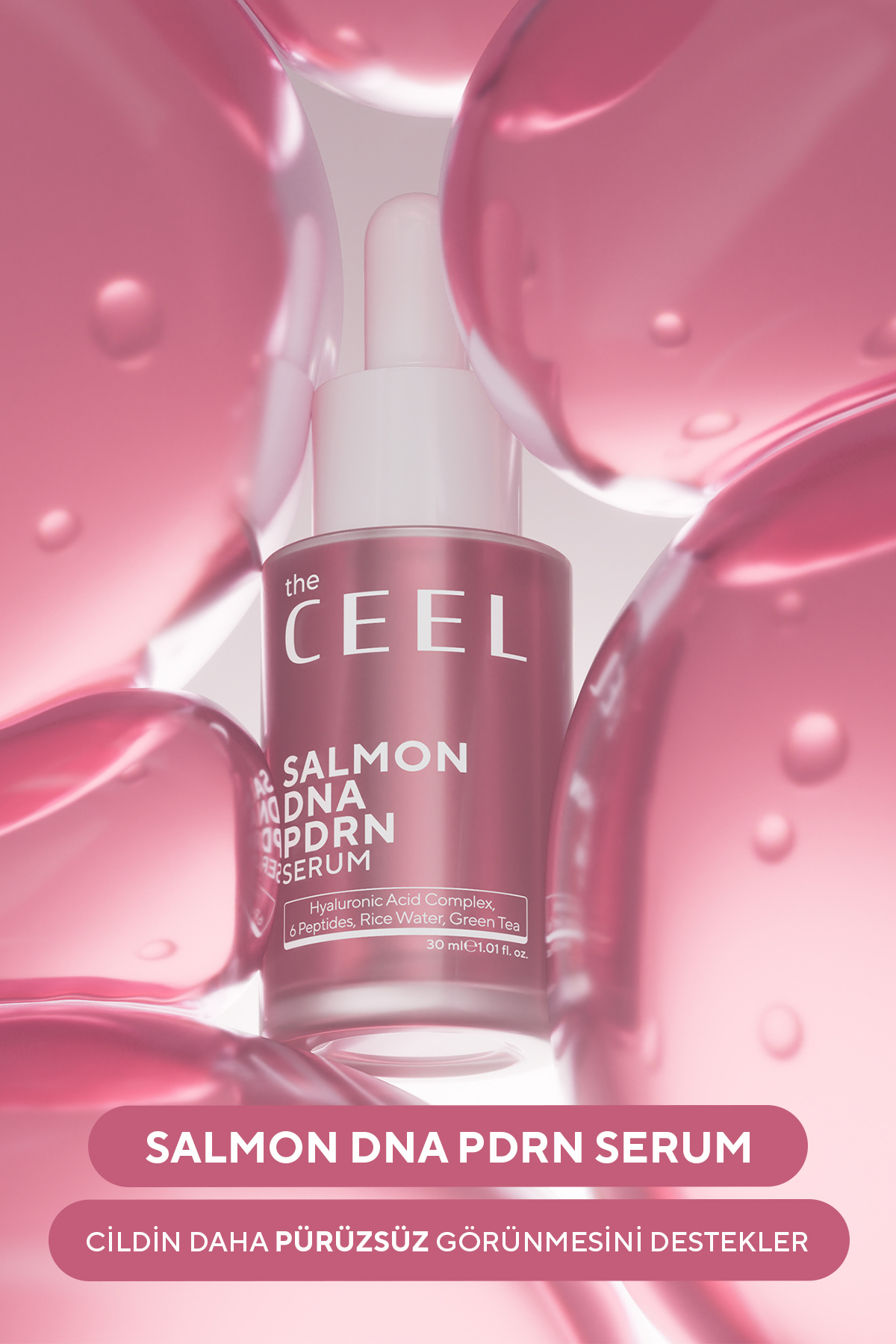 The Ceel Somon DNA PDRN Yüz Serumu – Pirinç Suyu, Hyaluronik Asit ve Peptit Kompleks 30 ML - Görsel 3