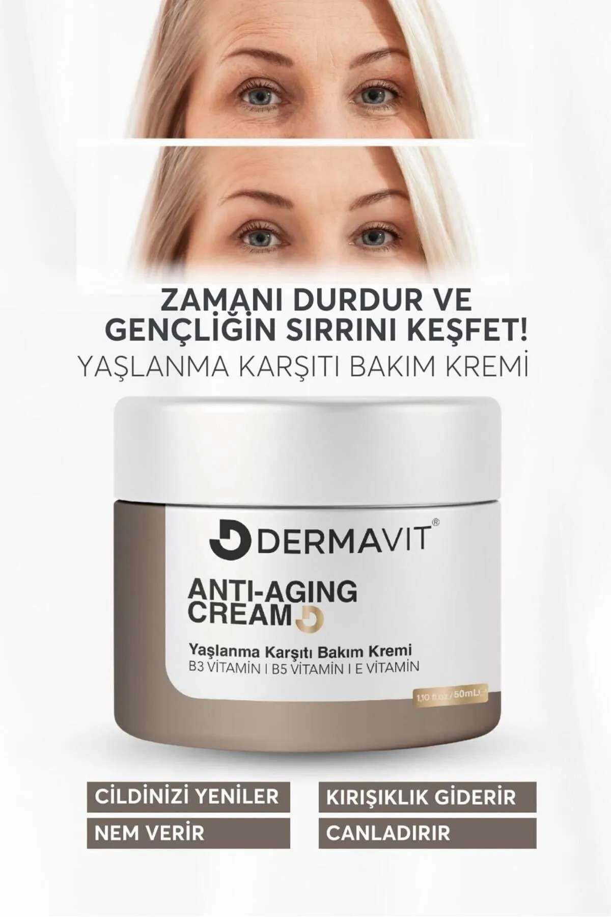Dermavit Gençleştiren Botox Etkili Yaşlanma Karşıtı Ve Kırışıklık Karşıtı Leke,giderici Krem 50 ml