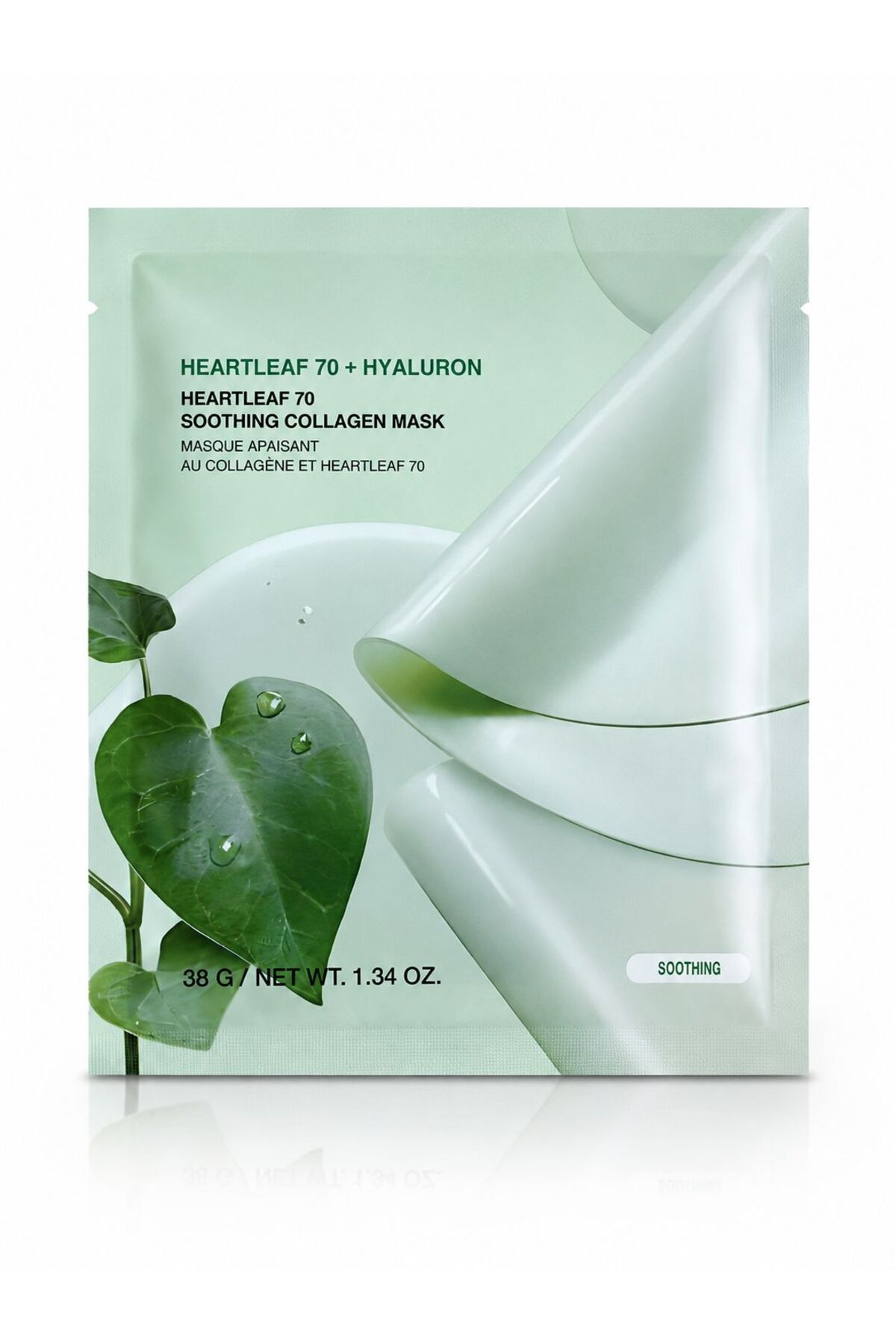genel tr Heartleaf 70 + Hyaluron Soothing Collagen Mask Nemlendirici Yatıştırıcı Kağıt Maske 38g