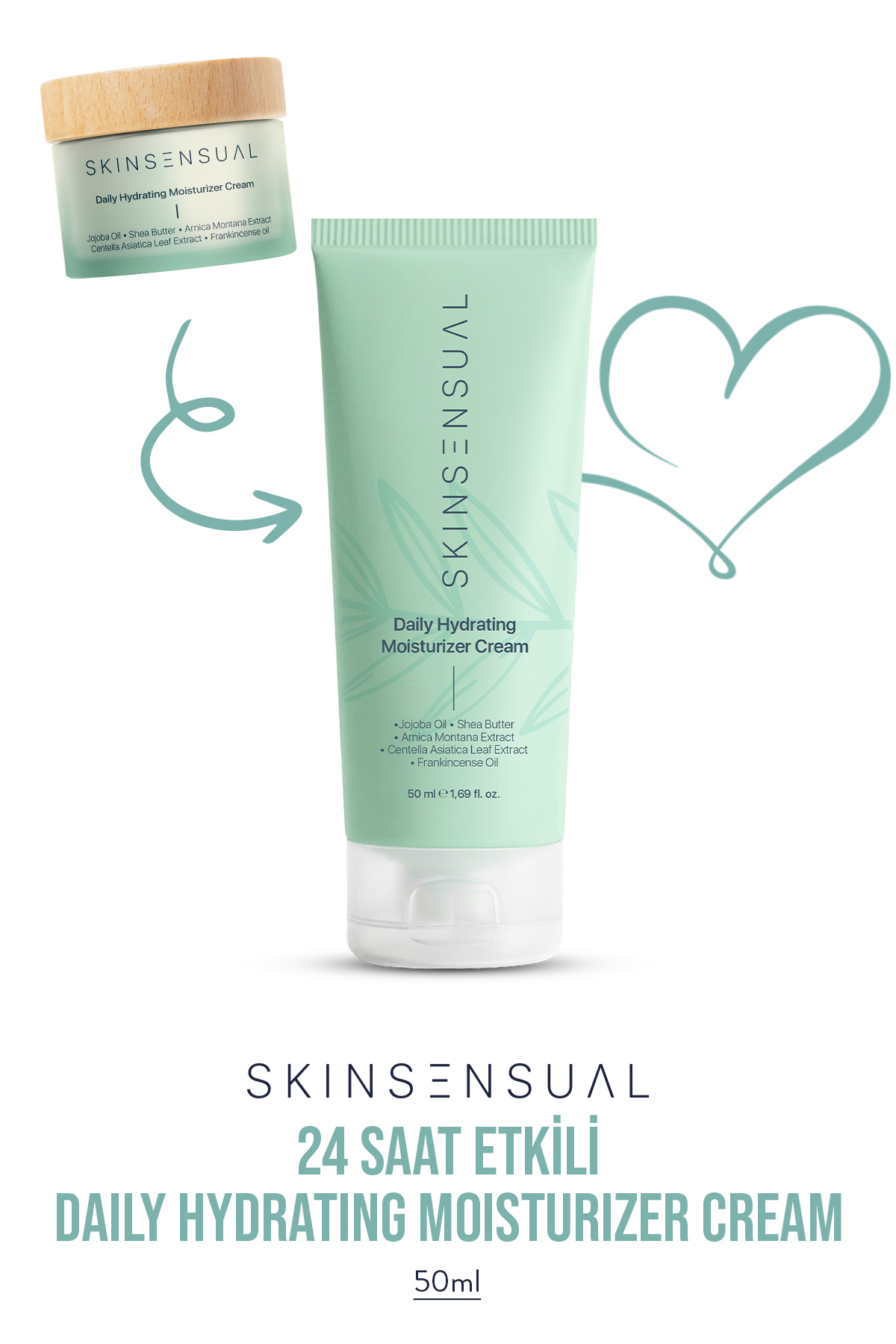 Skin Sensual Daily Hydrating Moisturizer Cream Jojoba Oil Shea Butter 24 Saat Etkili Nemlendirici
