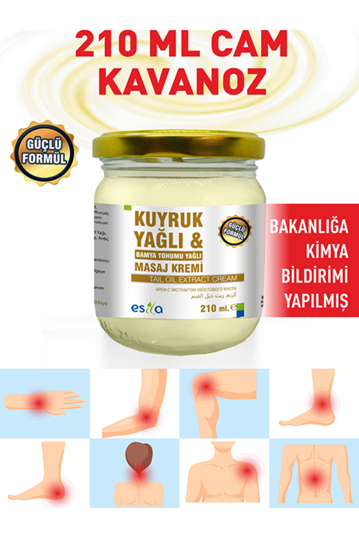 ESİLA Esila Kuyruk Yağlı Bamya Tohumlu Masaj Kremi 210 ml